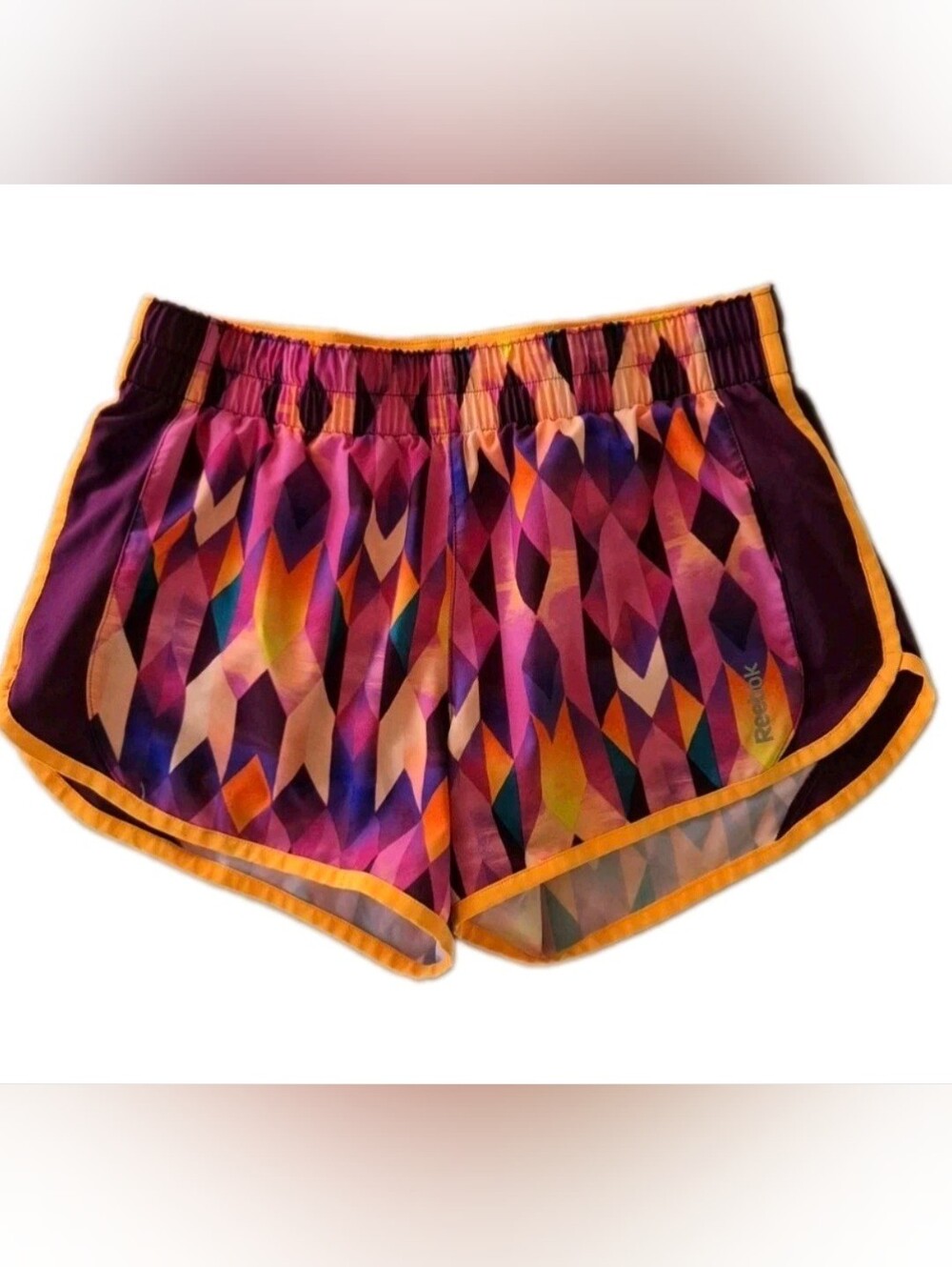 Reebok Speedwick Lined Running Shorts Vibrant Multicolor Geometric Print Women S